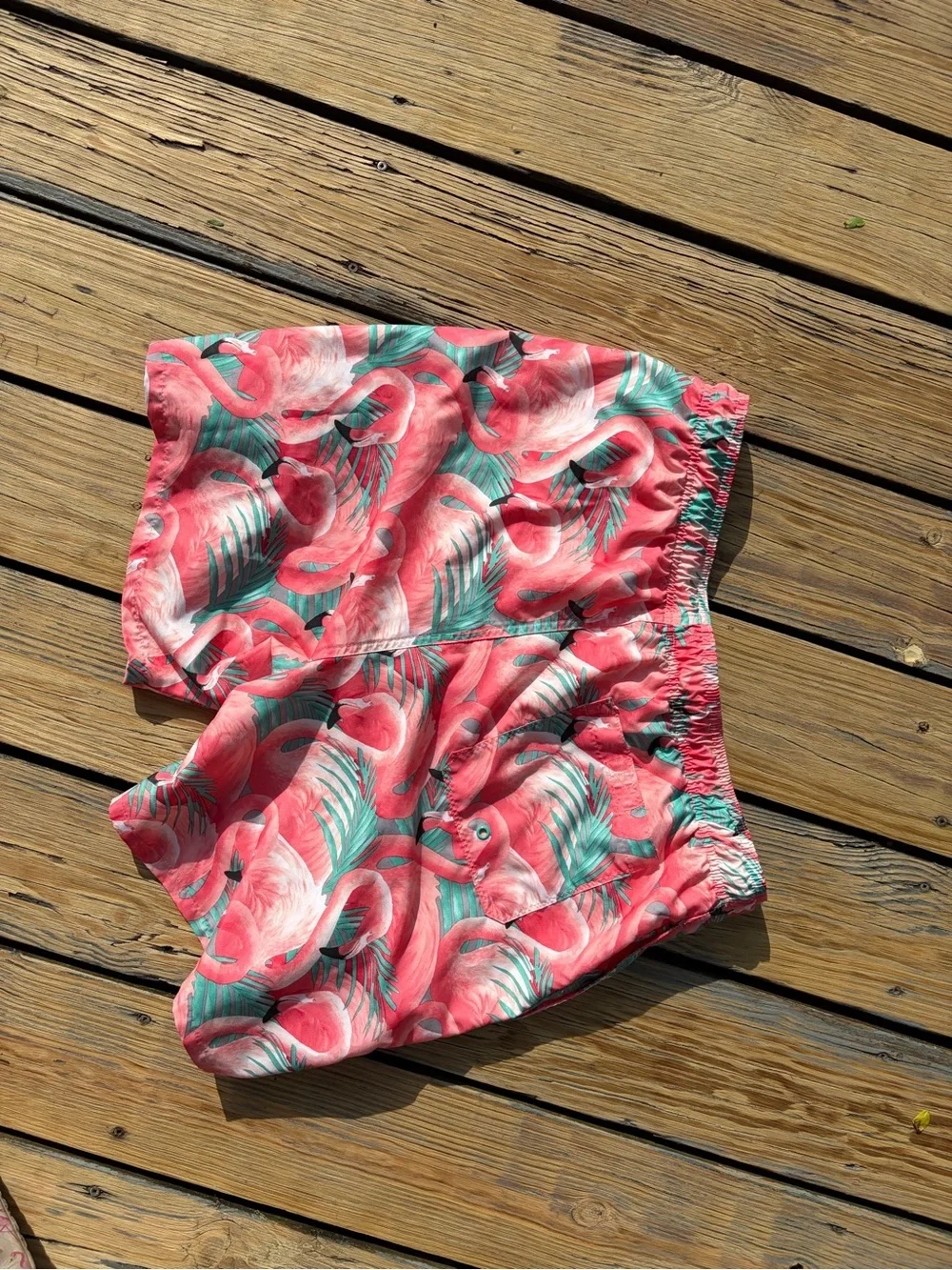 Old Navy Pink Flamingo Print swim Shorts large